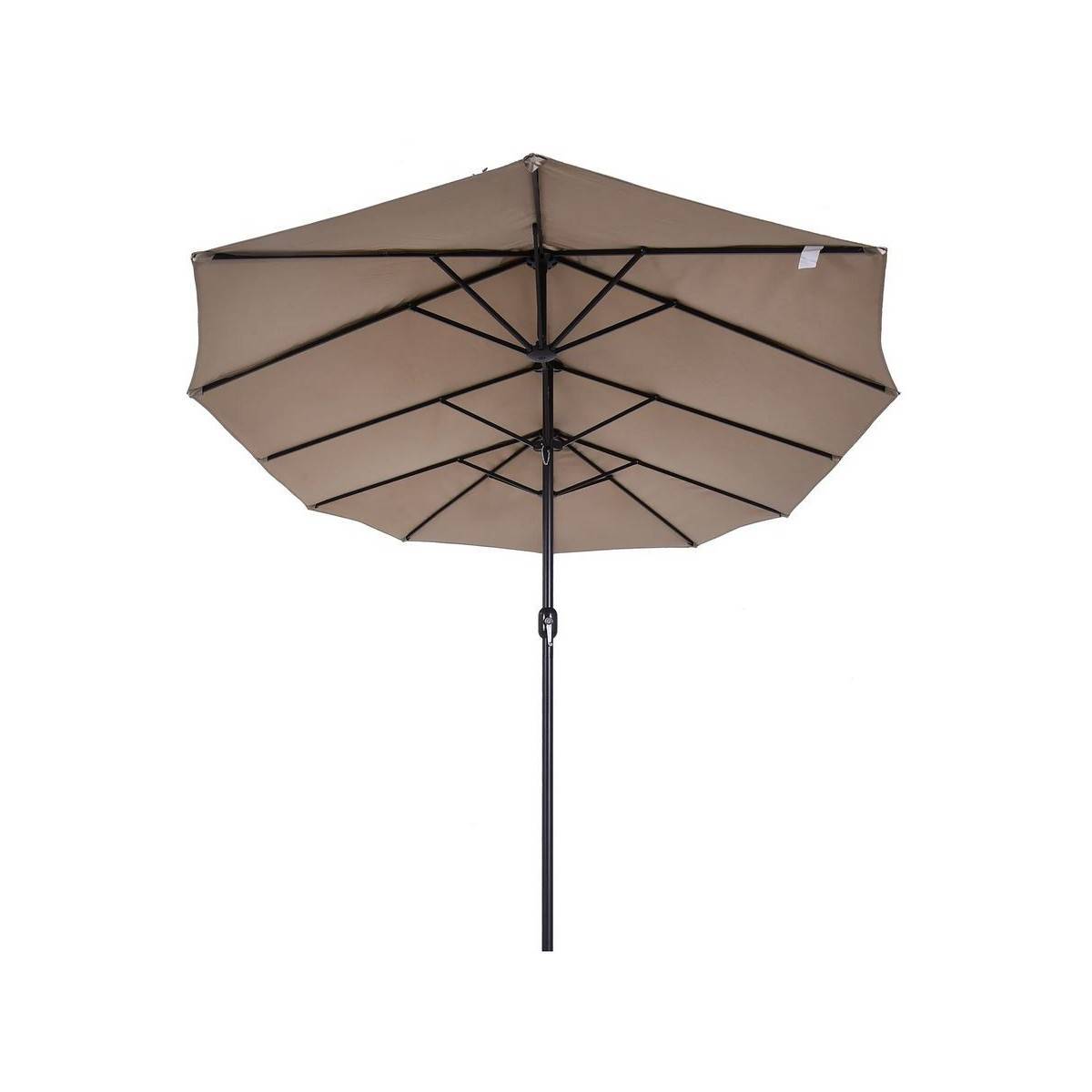 Parasol de terrasse double Marron Taupe 4.50 x 2.65 x H 2.40 Toile polyester TWIN KZ GARDEN - Image 3