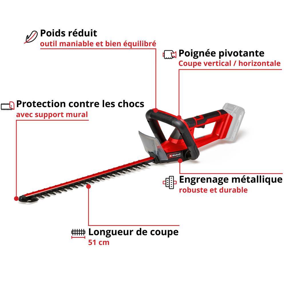 Einhell - Taille-haie sans fil GC-CH 18/50 Li-Solo - Sans batterie Einhell - Image 2