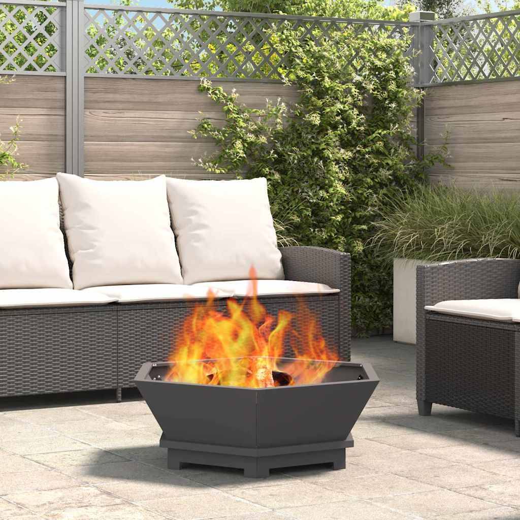 ComfortXL - Brasero Foyer d'Extérieur en Acier pour Jardin Barbecue Chauffage 75 cm Noir – ComfortXL Outdoor Living - Image 1