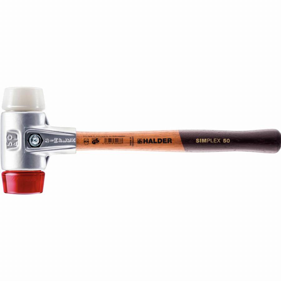 Maillet HALDER SIMPLEX Plastique / superplastique avec boîtier en aluminium et manche en bois - D=40 mm - 3167.040