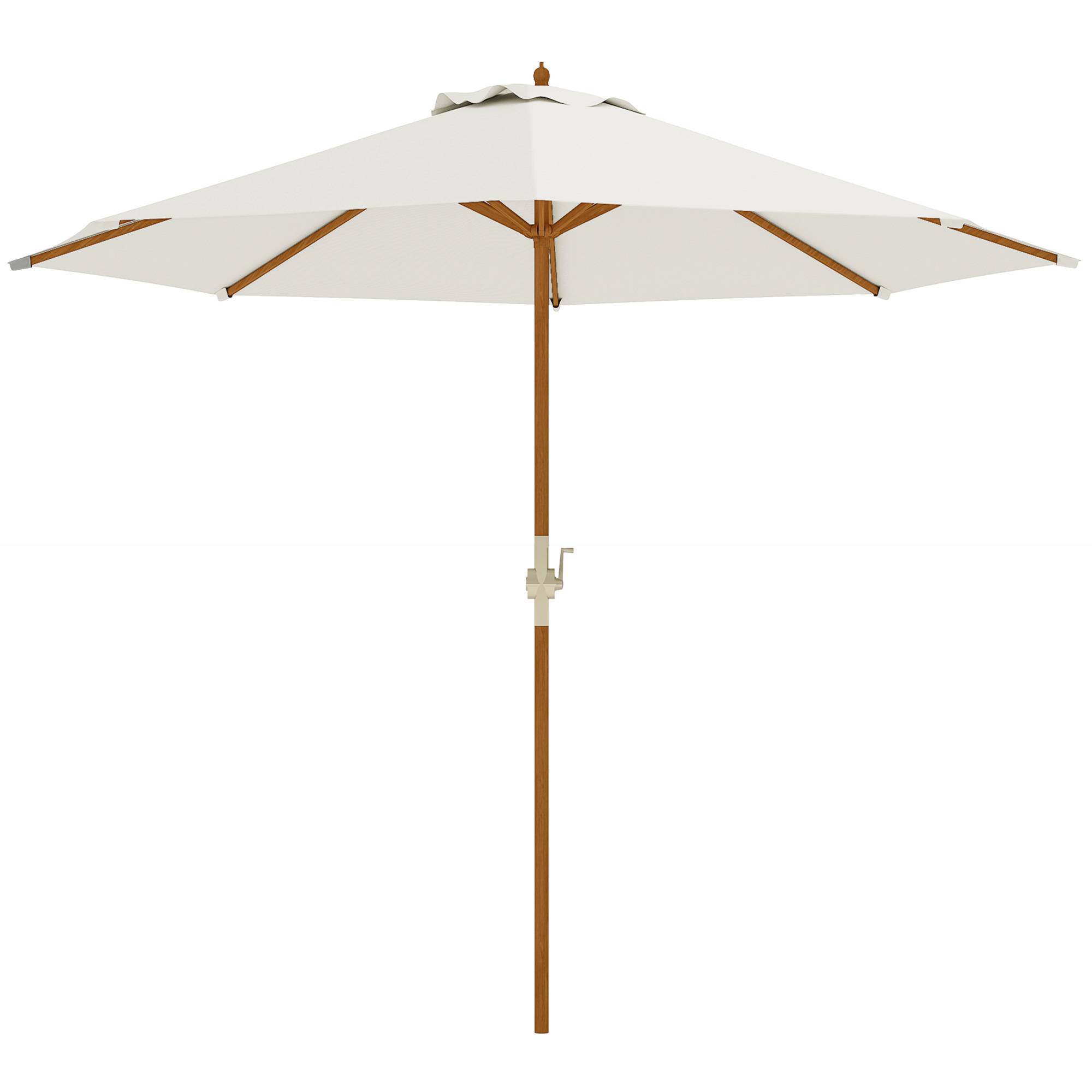 Parasol de jardin extérieur rond Ø 2,7 x 2,5 m avec ouverture fermetur - Polyester Beige fr263 - Image 2