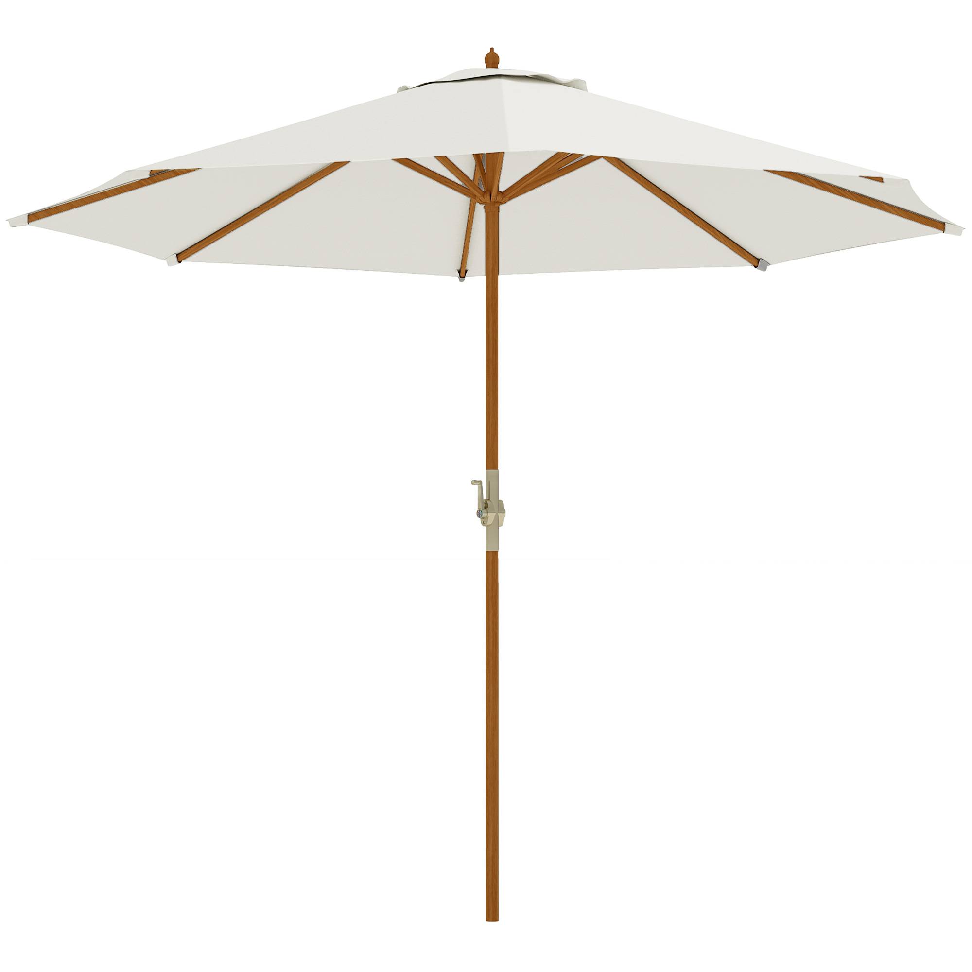 Parasol de jardin extérieur rond Ø 2,7 x 2,5 m avec ouverture fermetur - Polyester Beige fr263 - Image 1