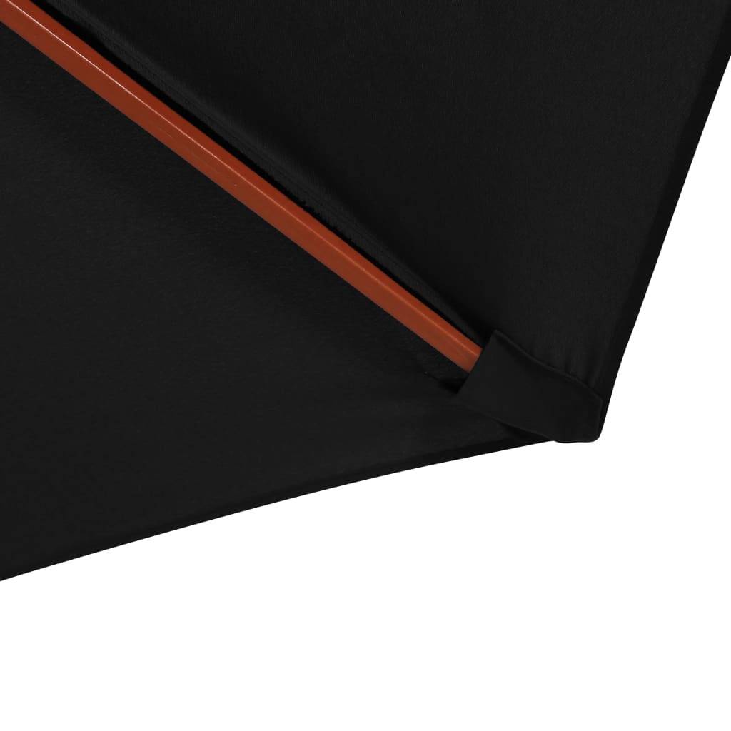 Helloshop26 - Parasol avec mât en bois 300 x 258 cm noir - Image 4