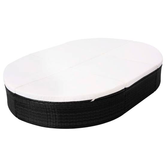 Bain de Soleil Duo Forme Ovale Résine Tressée avec Têtières Réglables et Coussins de Luxe Terrasse Noir – ComfortXL Outdoor Living - Image 5