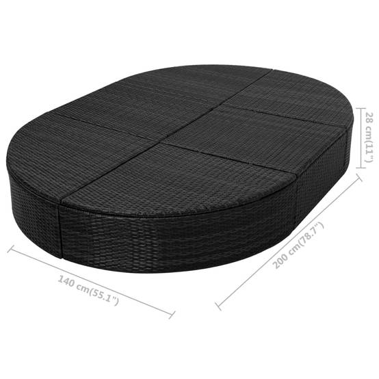 Bain de Soleil Duo Forme Ovale Résine Tressée avec Têtières Réglables et Coussins de Luxe Terrasse Noir – ComfortXL Outdoor Living - Image 7