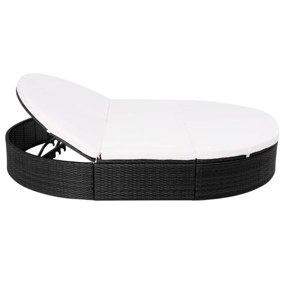 Bain de Soleil Duo Forme Ovale Résine Tressée avec Têtières Réglables et Coussins de Luxe Terrasse Noir – ComfortXL Outdoor Living - Image 4