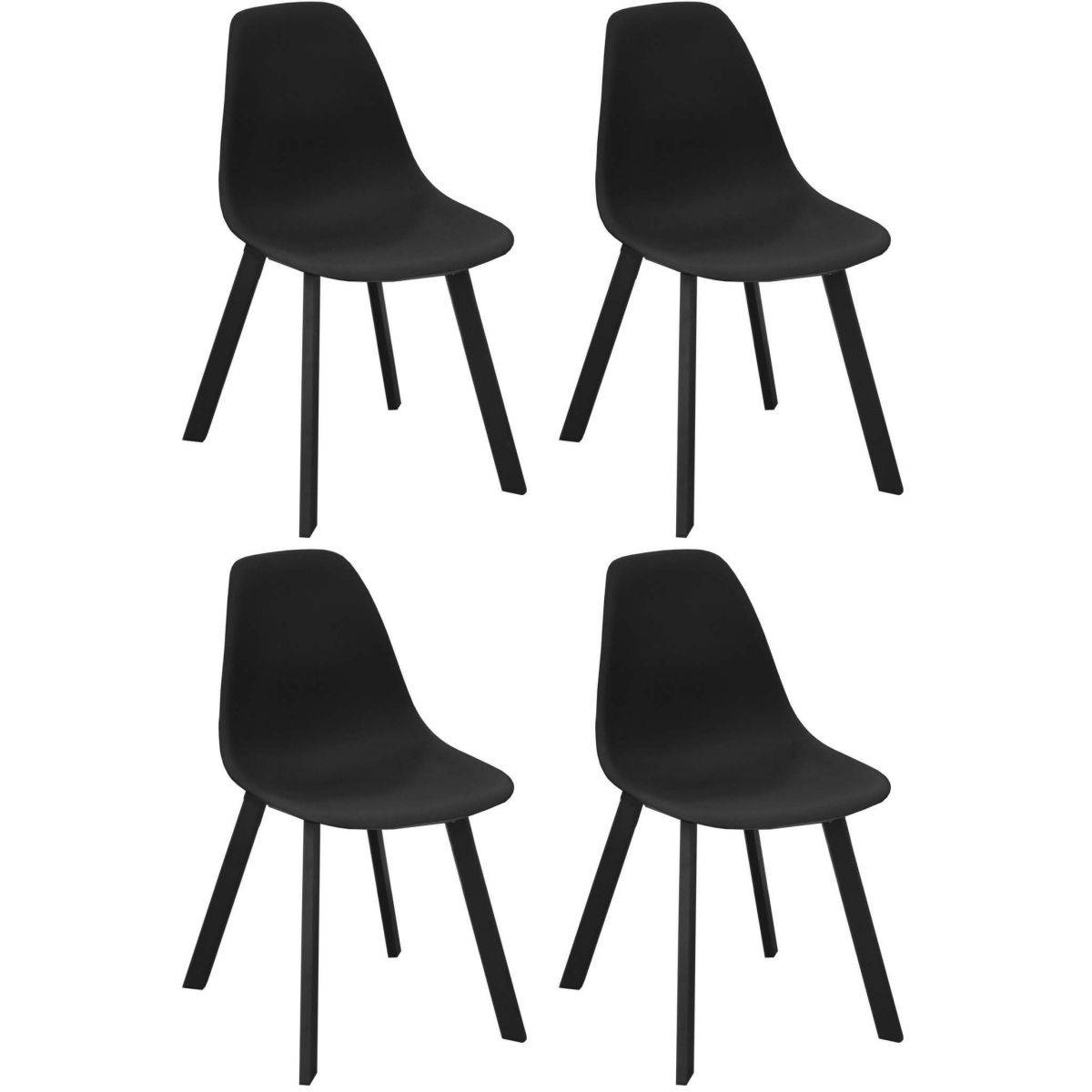 Proloisirs - Chaises d'extérieur aluminium et résine Jato (Lot de 4) - Image 1