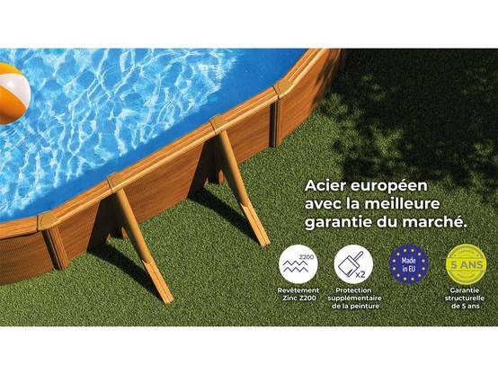 Gré - Piscine acier aspect bois Gré Pacific ovale 6,34 x 3,99 x 1,22 m - Gré - Image 5