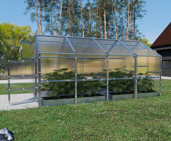 Serre KLASIKA BERNARD 2,35 x 4 m (9,4 m²), 4 mm avec revêtement en polycarbonate - Image 2