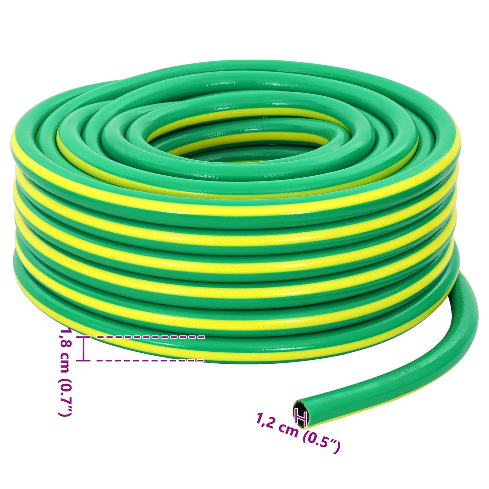 Vidaxl - Tuyau de jardin 5 couches Vert et jaune 1 / 2'' 30 m PVC vidaXL 42035816 - Image 3