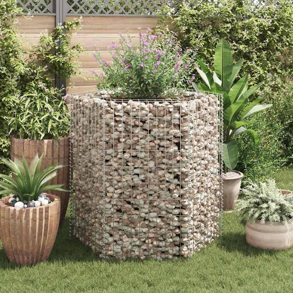 Jardinière | Lit surélevé à gabion hexagonale 100x90x100 cm - Image 2