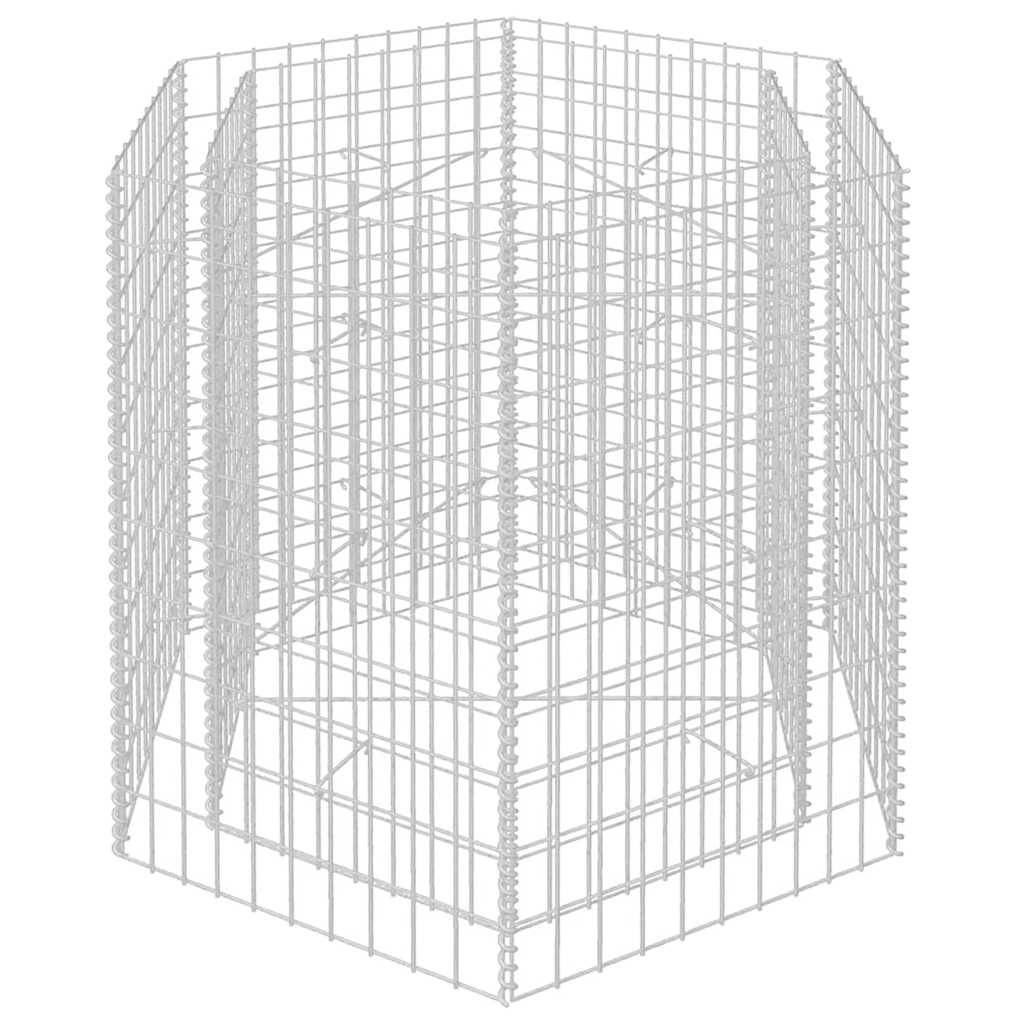 Jardinière | Lit surélevé à gabion hexagonale 100x90x100 cm - Image 4
