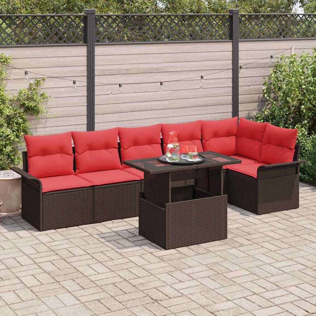 Vidaxl - Ensemble de canapé de jardin 7 pcs Marron Poly rotin vidaXL 3348300 - Image 1
