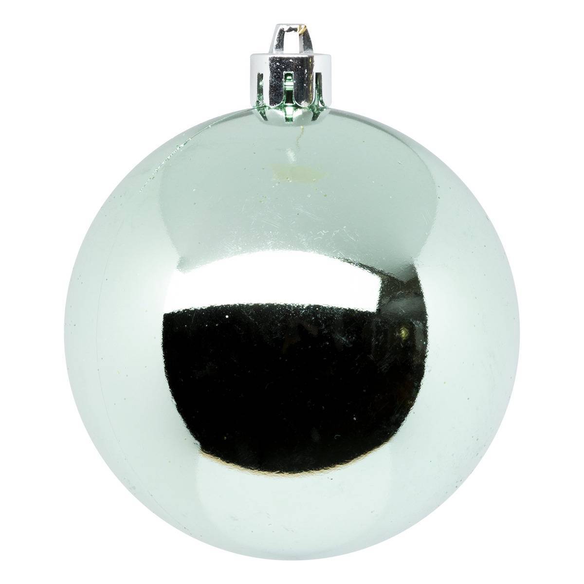 Fééric Lights & Christmas - Boule de Noël plastique 80mm x4 vert amande - Atmosphera Créateur d'intérieur - Image 3