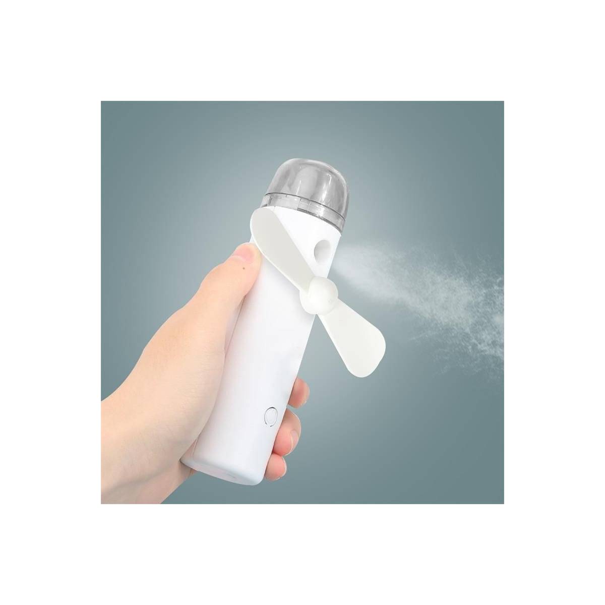 Paris Prix - Ventilateur & Brumisateur "Rechargeable" 12cm Blanc - Image 2