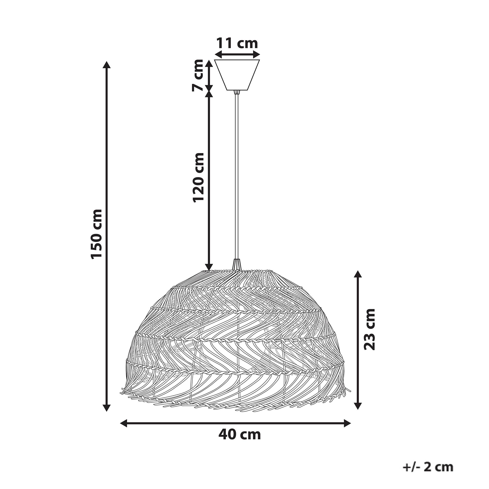 Beliani - Lampe suspension Rotin Marron clair SELENGE - Beliani - Image 3