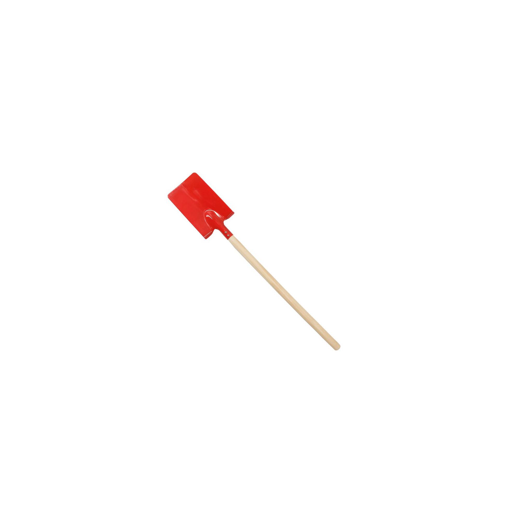 Jouet de plage - Pelle carrée pour enfant - Rouge - Manche en bois - Image 1