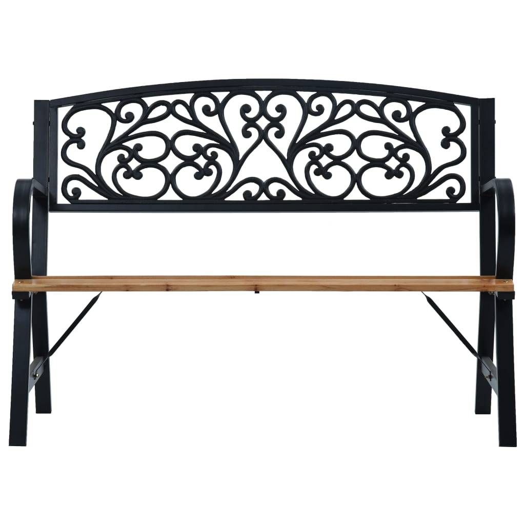 PANGIVO - Banc de jardin bois et acier naturel 120 x 56 x 87 cm - PANGIVO - Image 2
