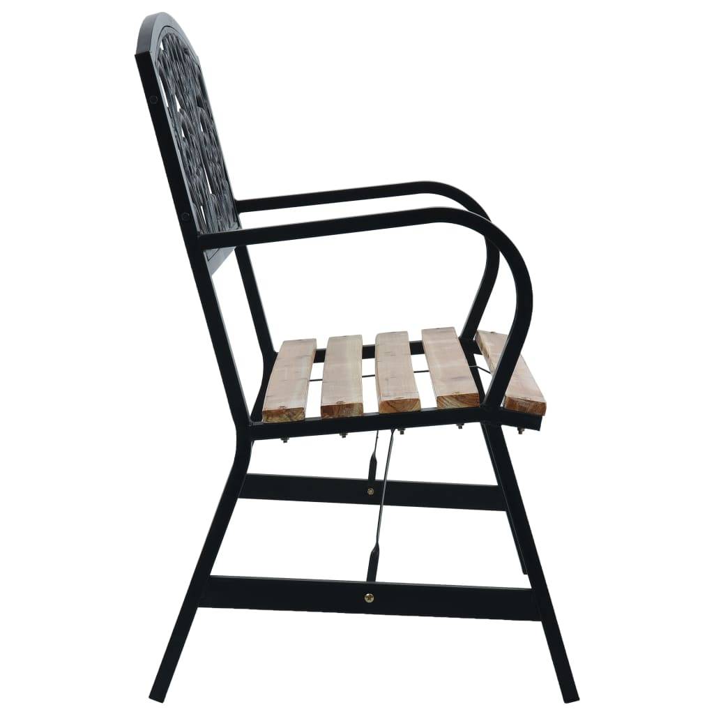 PANGIVO - Banc de jardin bois et acier naturel 120 x 56 x 87 cm - PANGIVO - Image 7