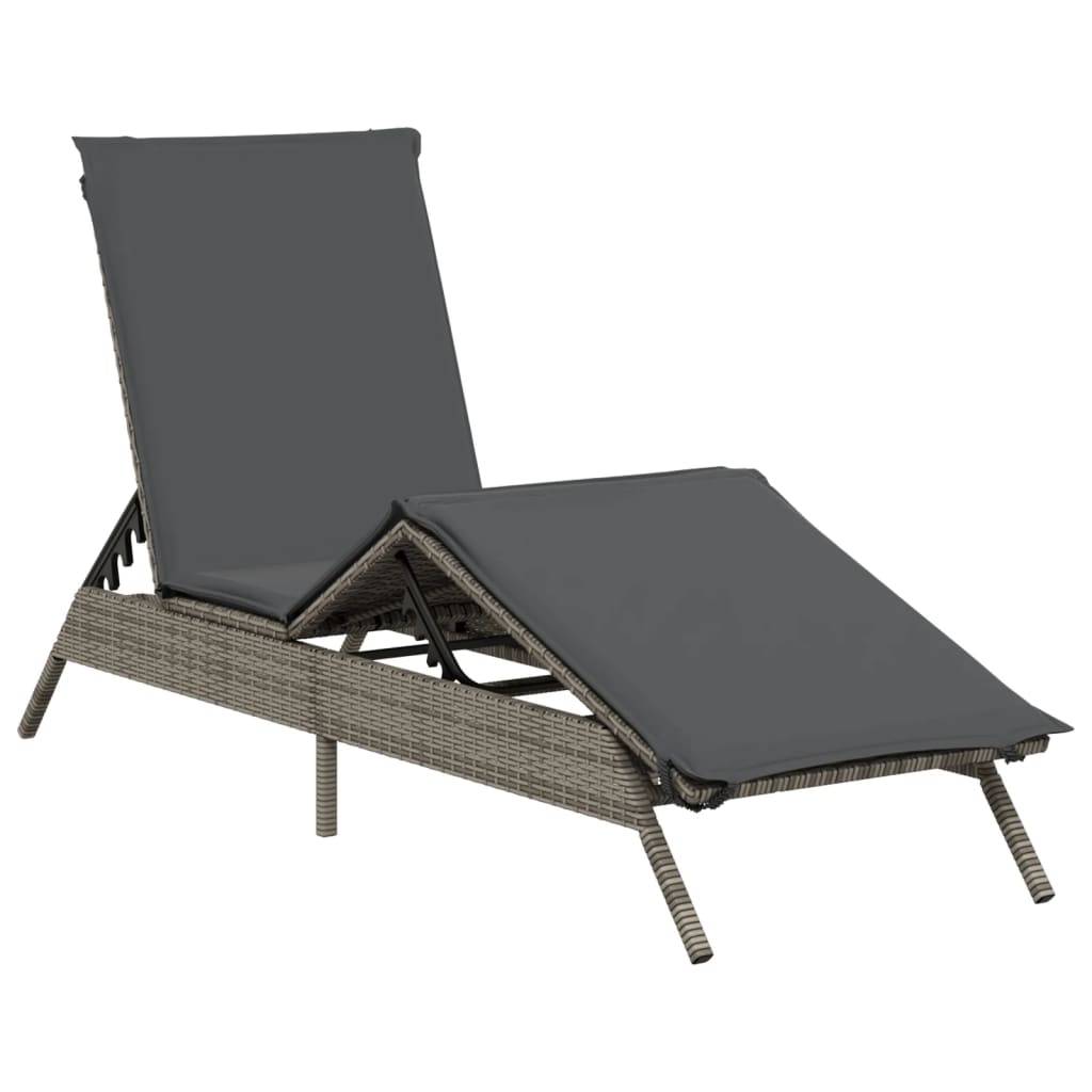 Duo Lits de Jardin Gris Résine Repose-Pieds Ajustable Matelas Gris Foncé – ComfortXL Outdoor Living - Image 4