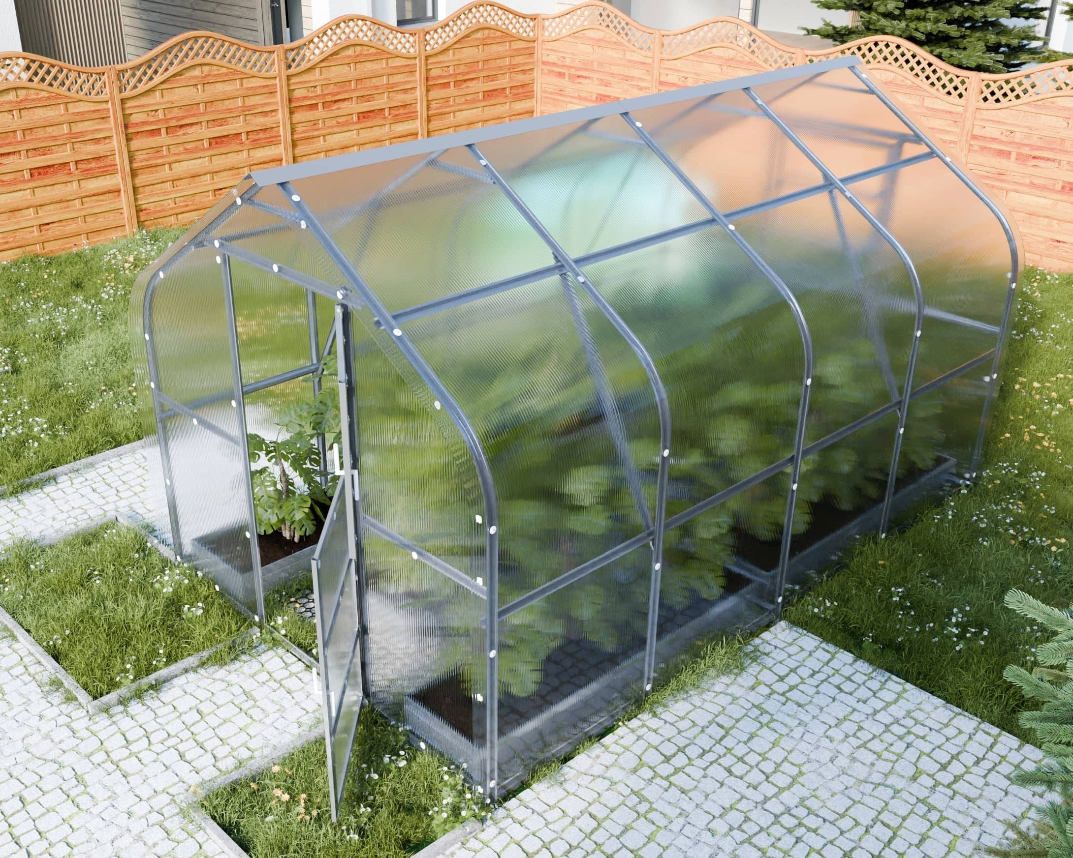 Serre KLASIKA*DROP 10m2, 2,5m x 4m, 4 mm avec revêtement en polycarbonate - Image 1