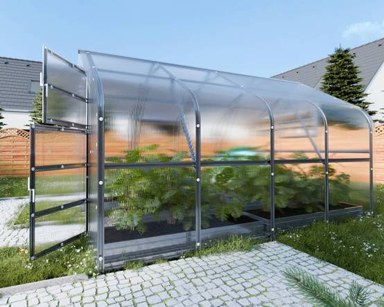 Serre KLASIKA*DROP 10m2, 2,5m x 4m, 4 mm avec revêtement en polycarbonate - Image 2