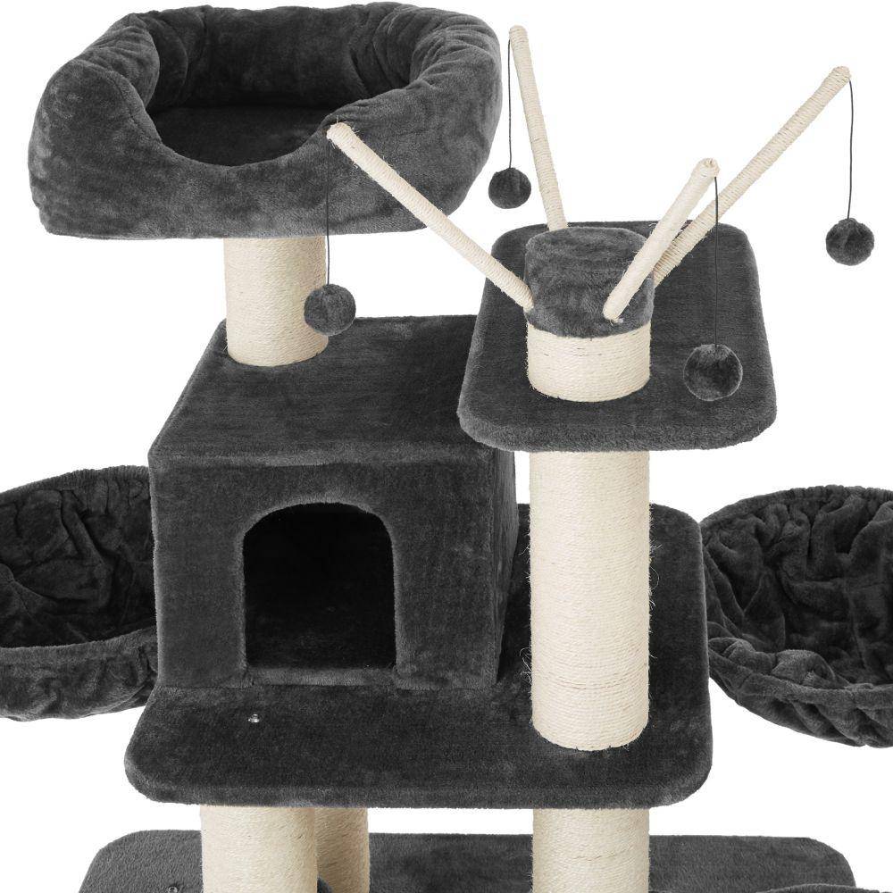 Arbre à chat 195 cm gris/blanc - Image 2