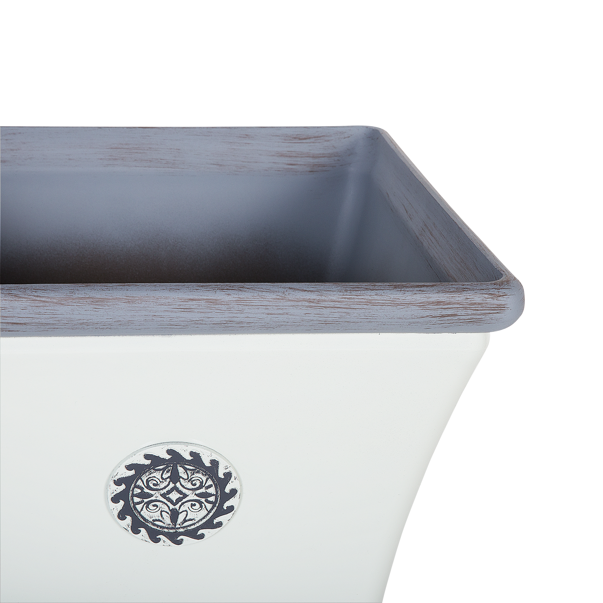 Beliani - Cache-Pots Blanc et Bleu en Fibre d'Argile et de Verre 37 x 37 x 35 cm Pot de Fleurs Elégant au Design Traditionnel Lot de 2 - Image 5