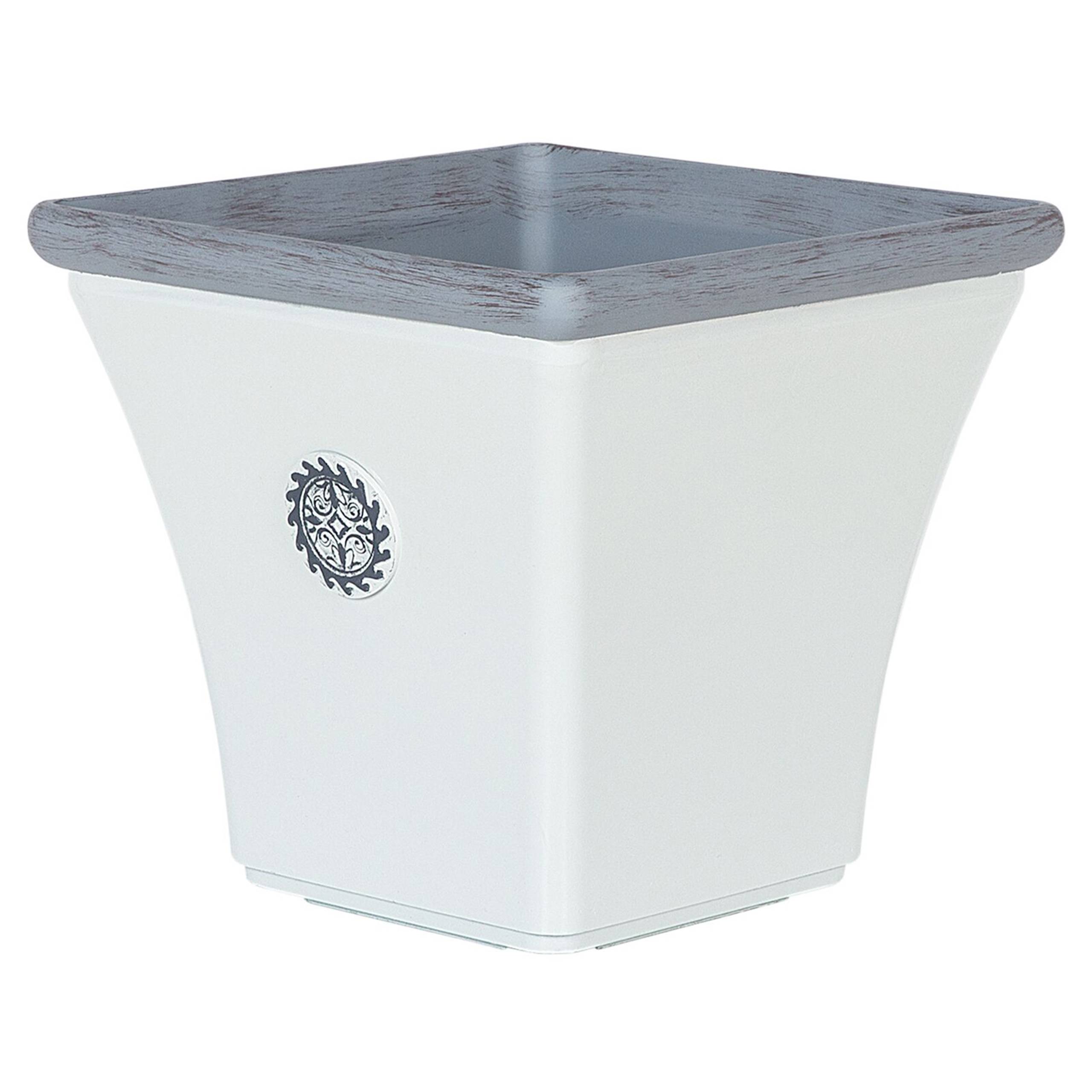 Beliani - Cache-Pots Blanc et Bleu en Fibre d'Argile et de Verre 37 x 37 x 35 cm Pot de Fleurs Elégant au Design Traditionnel Lot de 2 - Image 4