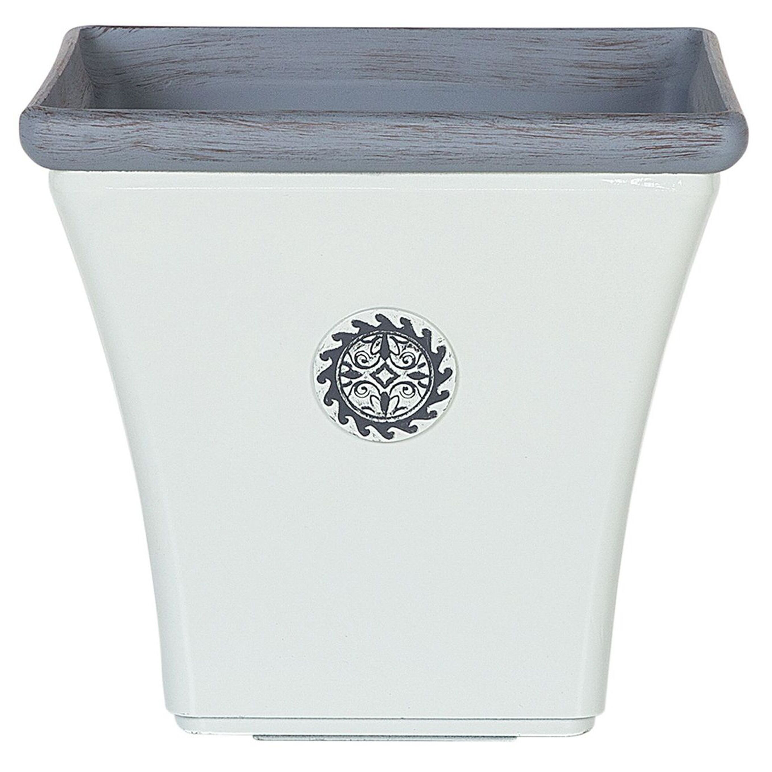 Beliani - Cache-Pots Blanc et Bleu en Fibre d'Argile et de Verre 37 x 37 x 35 cm Pot de Fleurs Elégant au Design Traditionnel Lot de 2 - Image 3