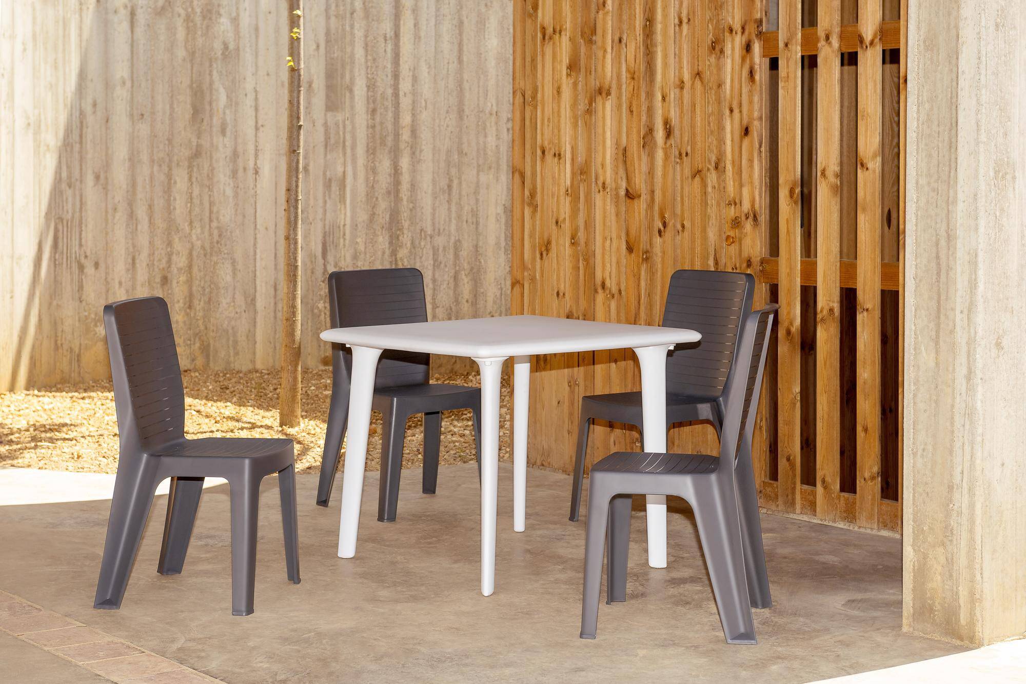 Set 2 chaises intérieur, extérieur gris foncé IRIS garbar - Image 3
