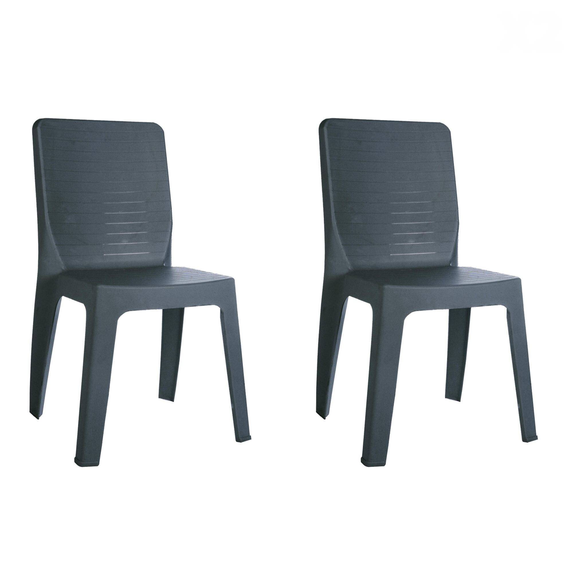 Set 2 chaises intérieur, extérieur gris foncé IRIS garbar - Image 1