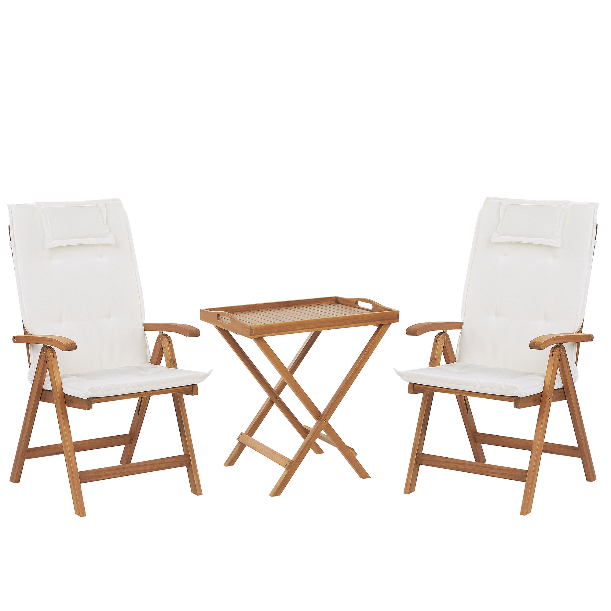 Beliani - Set de bistrot Acacia Blanc cassé JAVA Beliani - Image 1