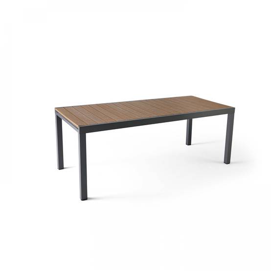 Oviala - Table extensible en aluminium et bois synthétique marron 10 places Nimes - Oviala - Image 5
