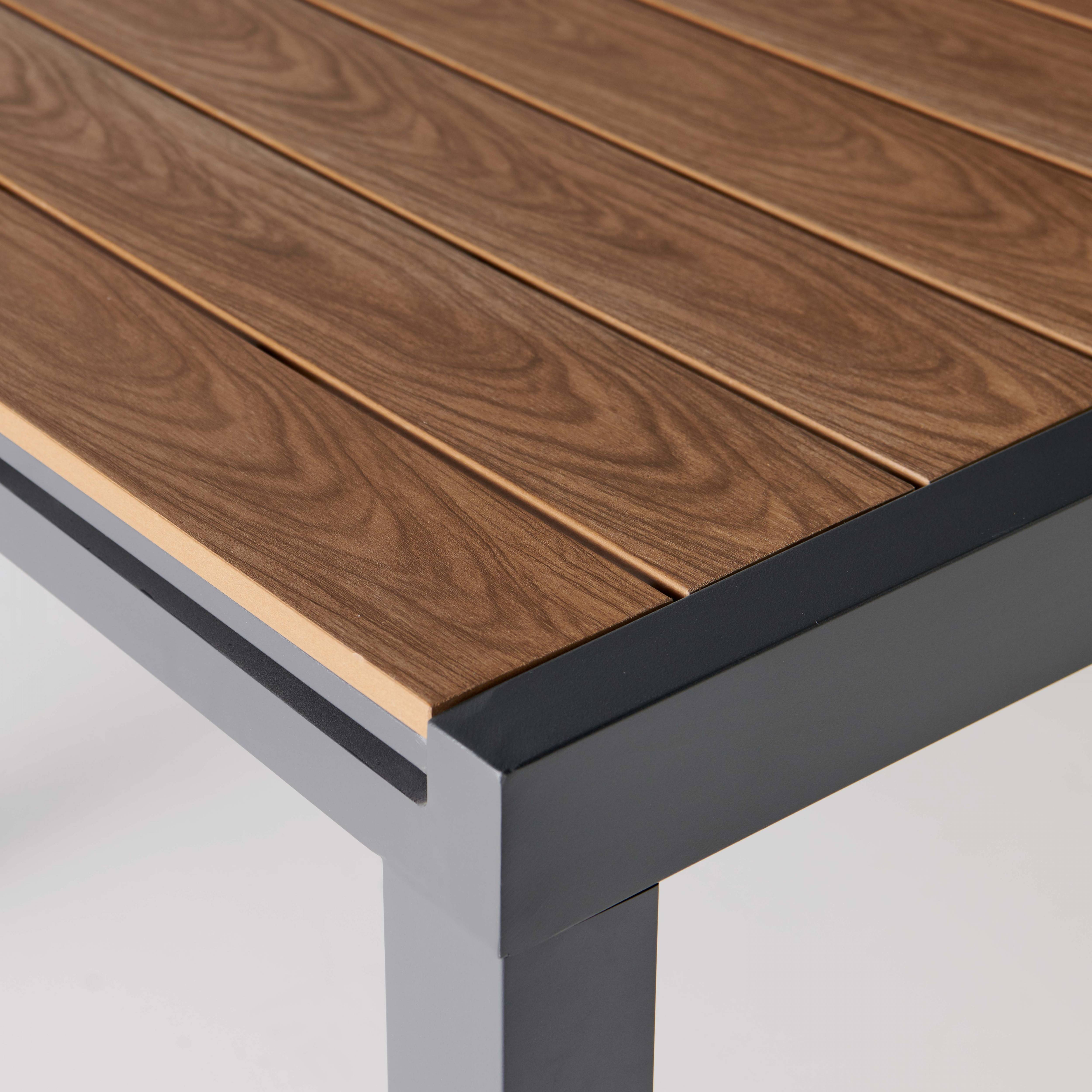Oviala - Table extensible en aluminium et bois synthétique marron 10  places Nimes - Oviala - Image 6