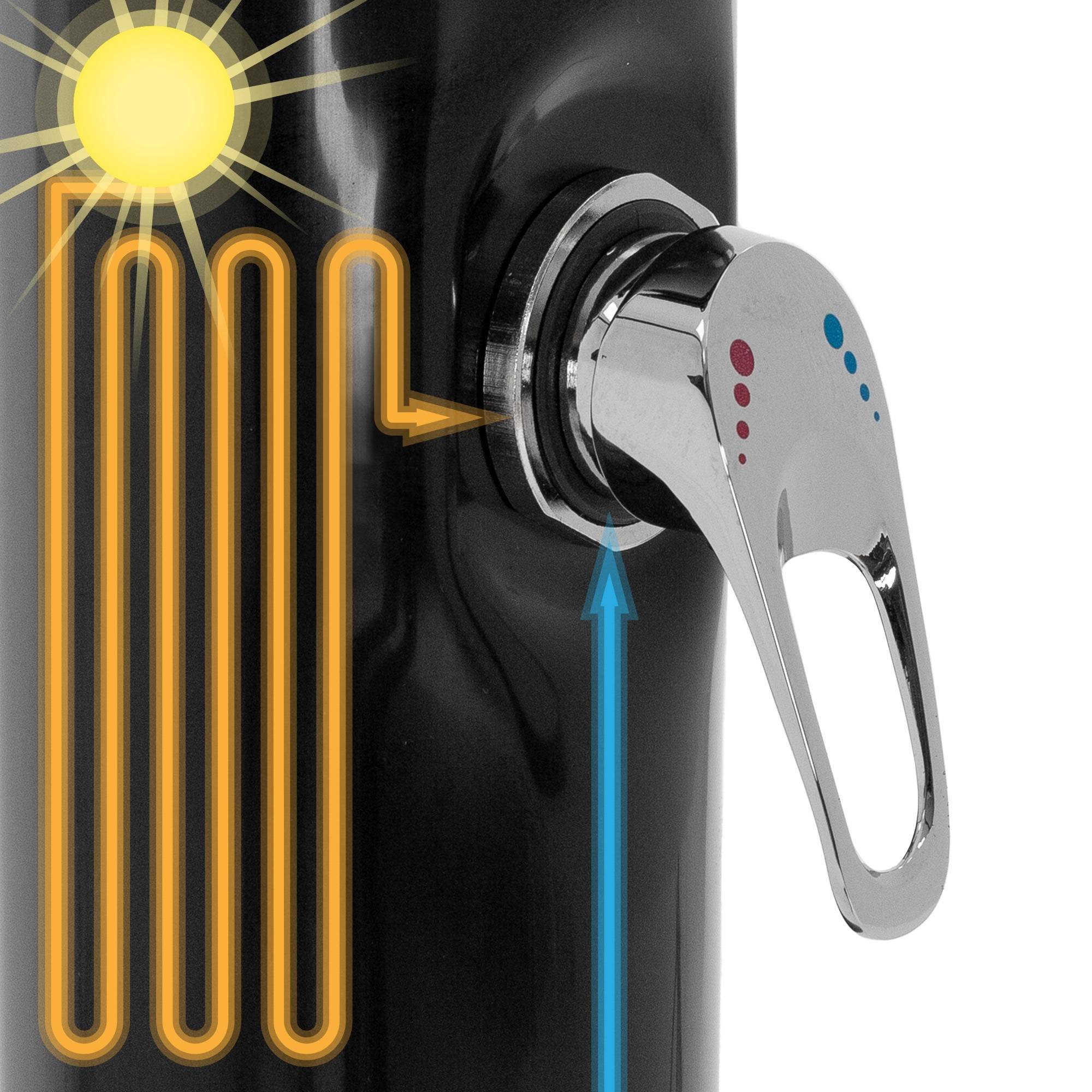 Ml-Design - Douche solaire courbée noire 20 L PVC pour piscines + pomme de douche eau chaude - Image 4