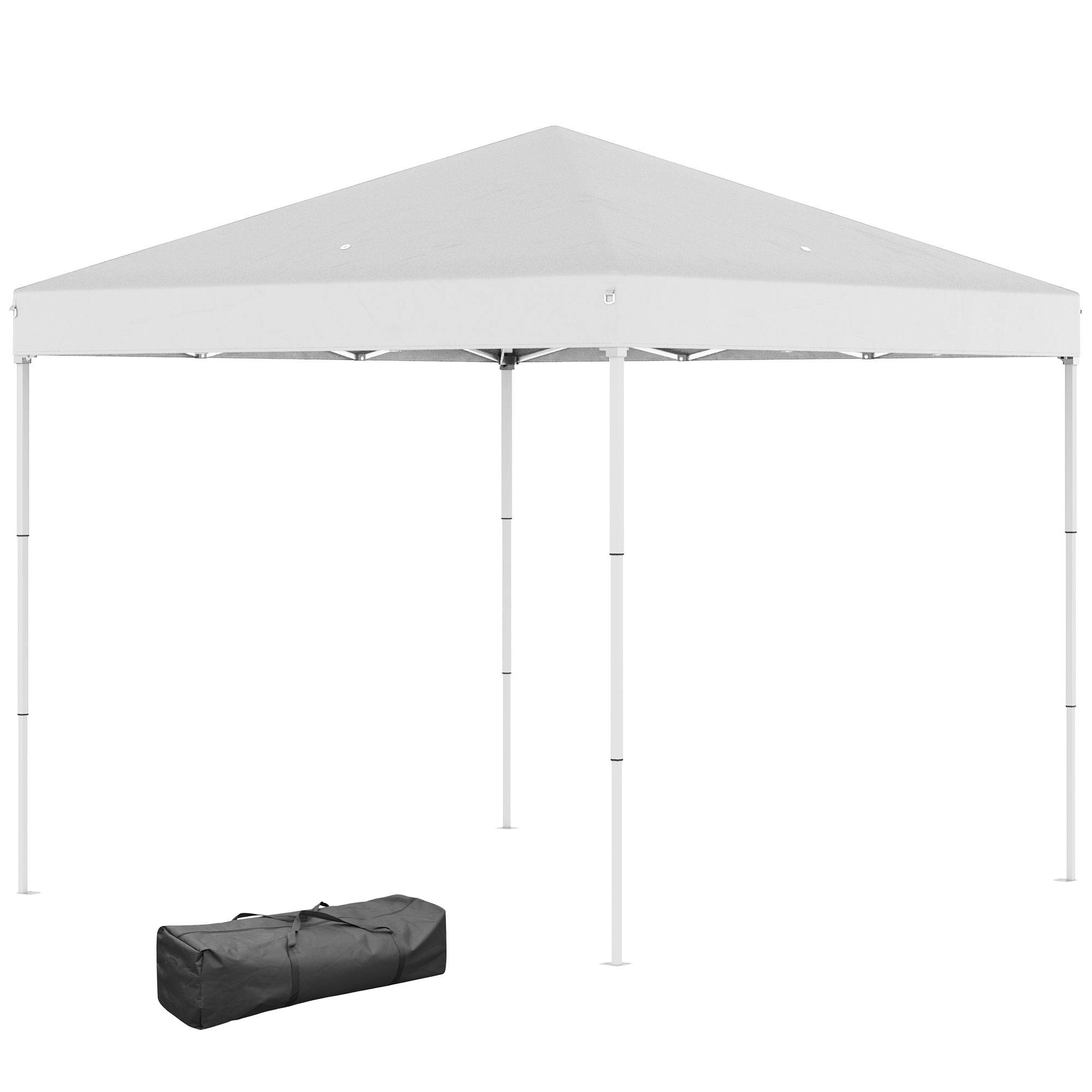 Tonnelle pliante étanche 2,5 x 2,5 m avec cordes et piquets, structure en acier et toile Oxford, blanche - Image 2