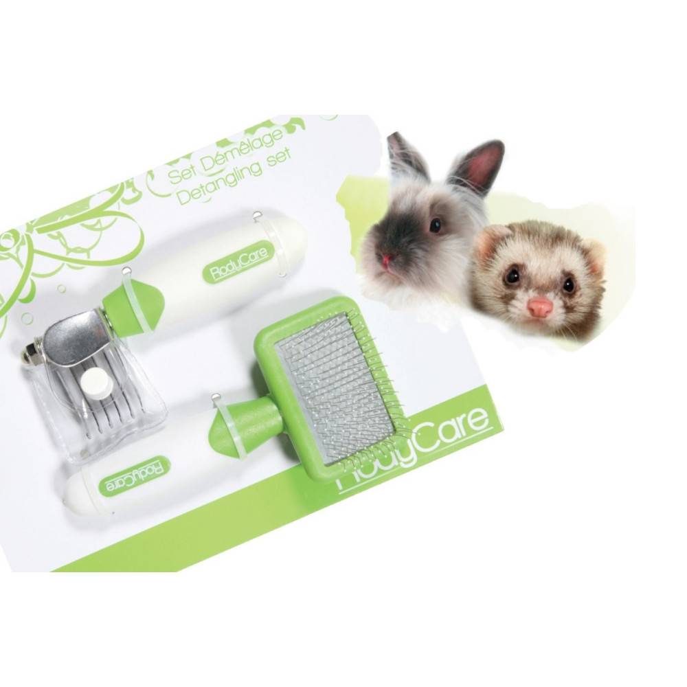 Animallparadise - Set Démêlage carde douce et démêloir  pour Lapins, furets, hamsters - Image 2