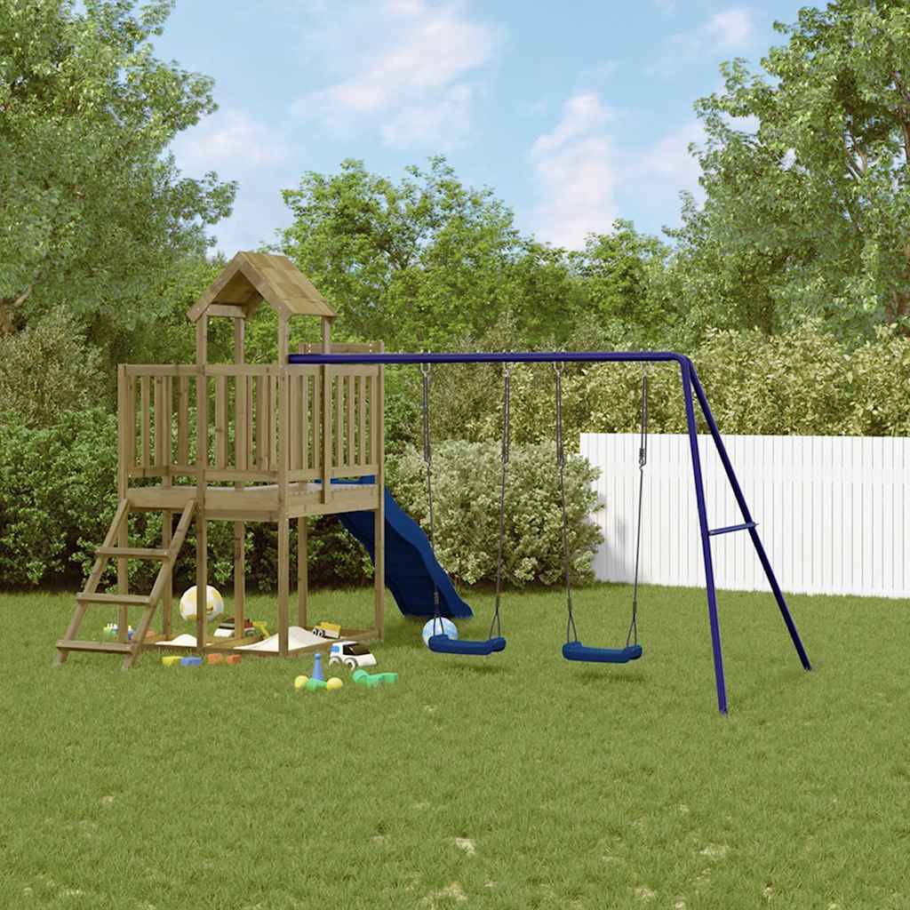 Aire de jeux d'extérieur - Jeu Plein air enfant bois de pin imprégné rj24 - Image 2