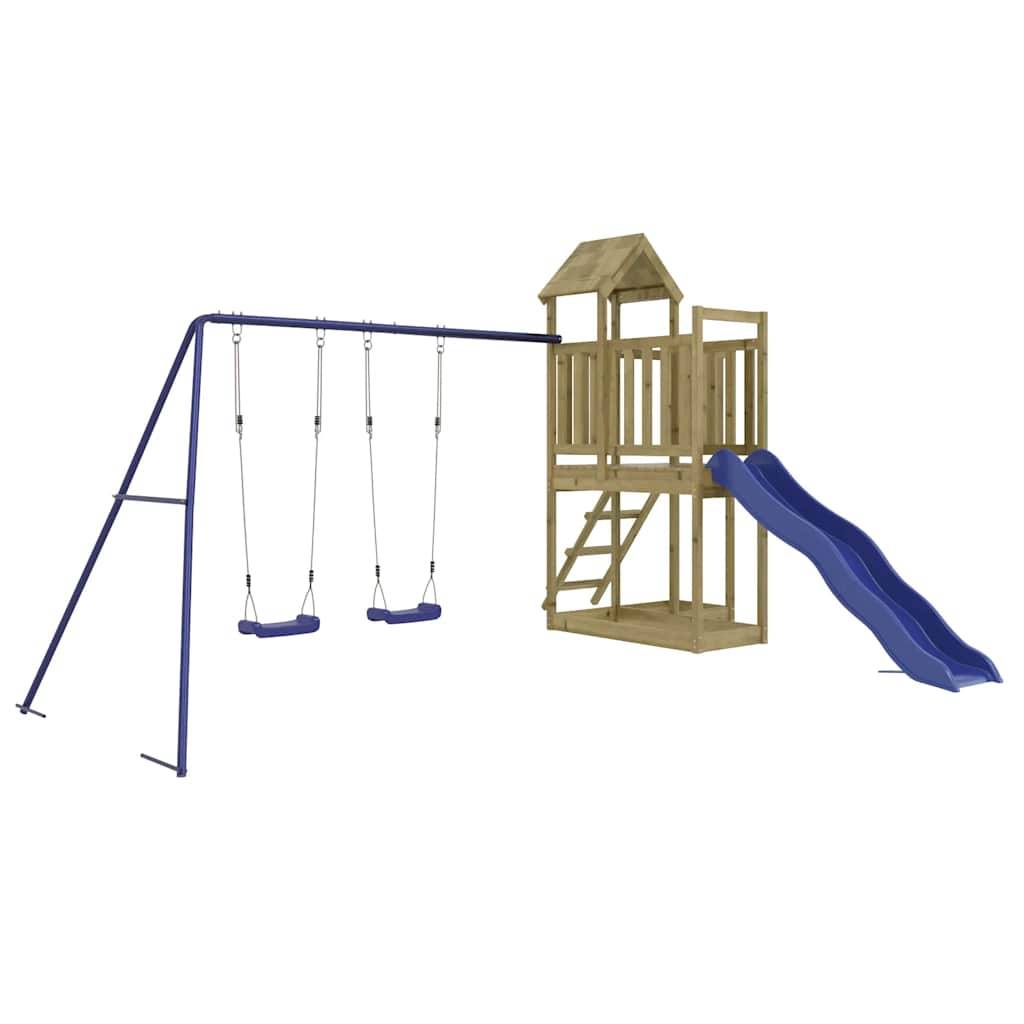 Aire de jeux d'extérieur - Jeu Plein air enfant bois de pin imprégné rj24 - Image 1
