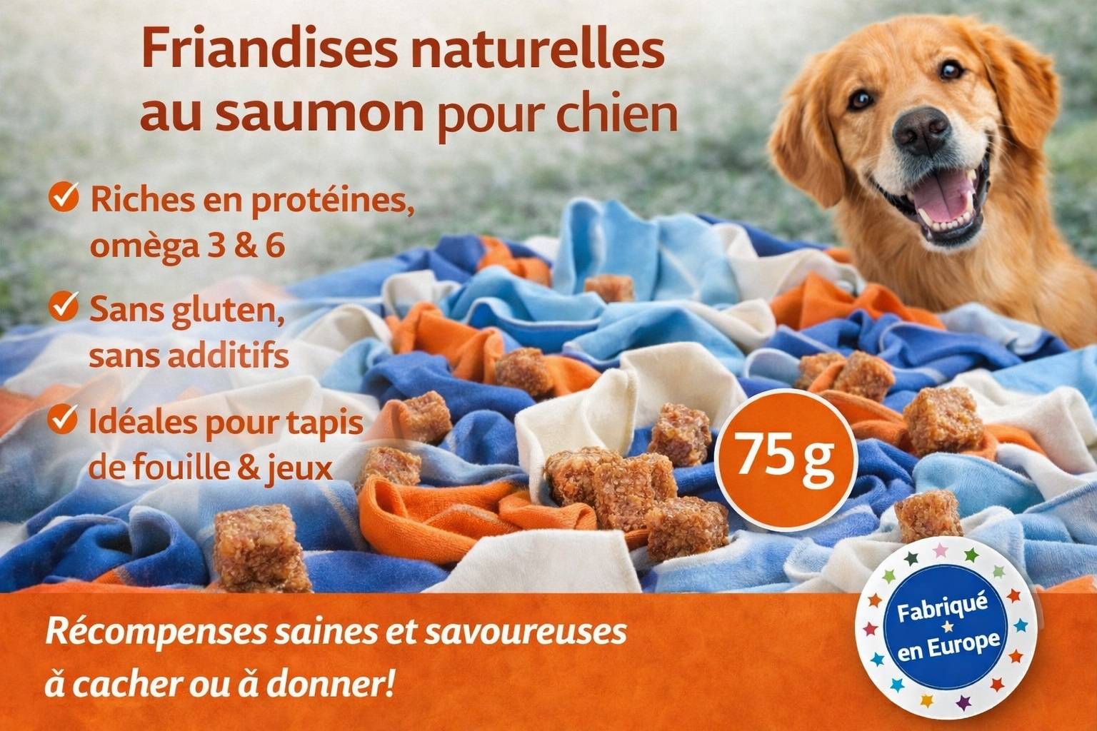 Friandises chien Nature Petits blocs avec Saumon - Image 4