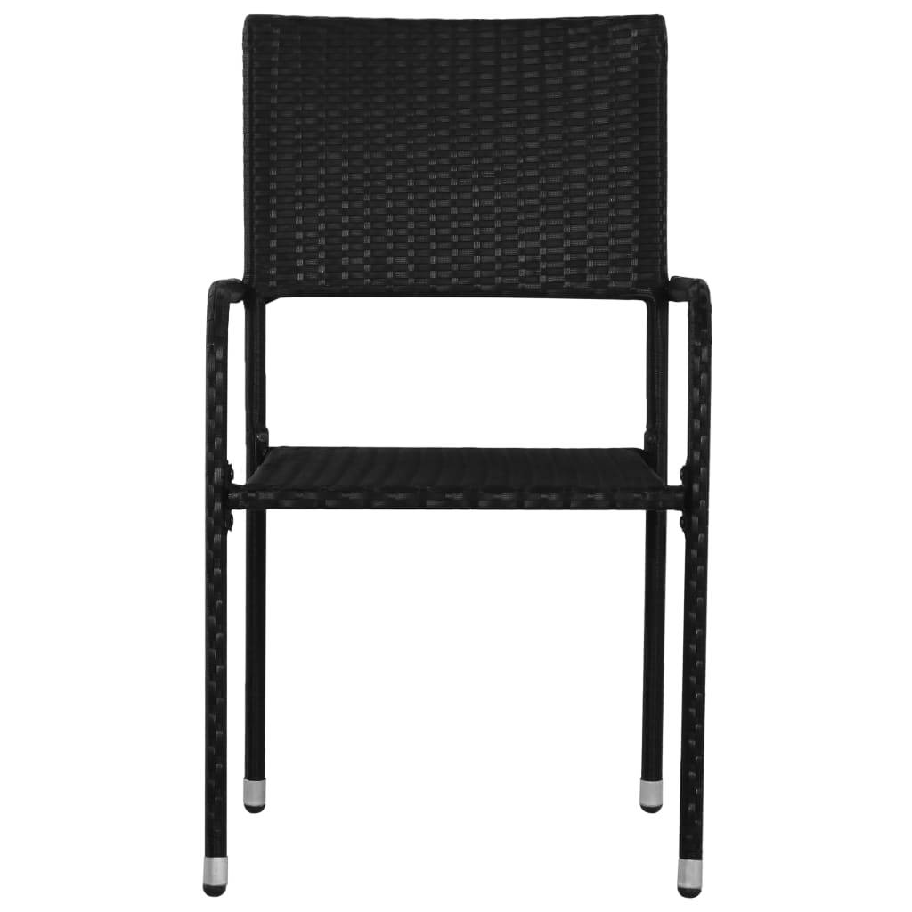 Maison Chic - Lot de 2 Chaises de jardin empilable - Chaise à dîner d'extérieur - Fauteuil d'extérieur noir résine tressée - MEUBLE PRO-JU6201 - Image 3