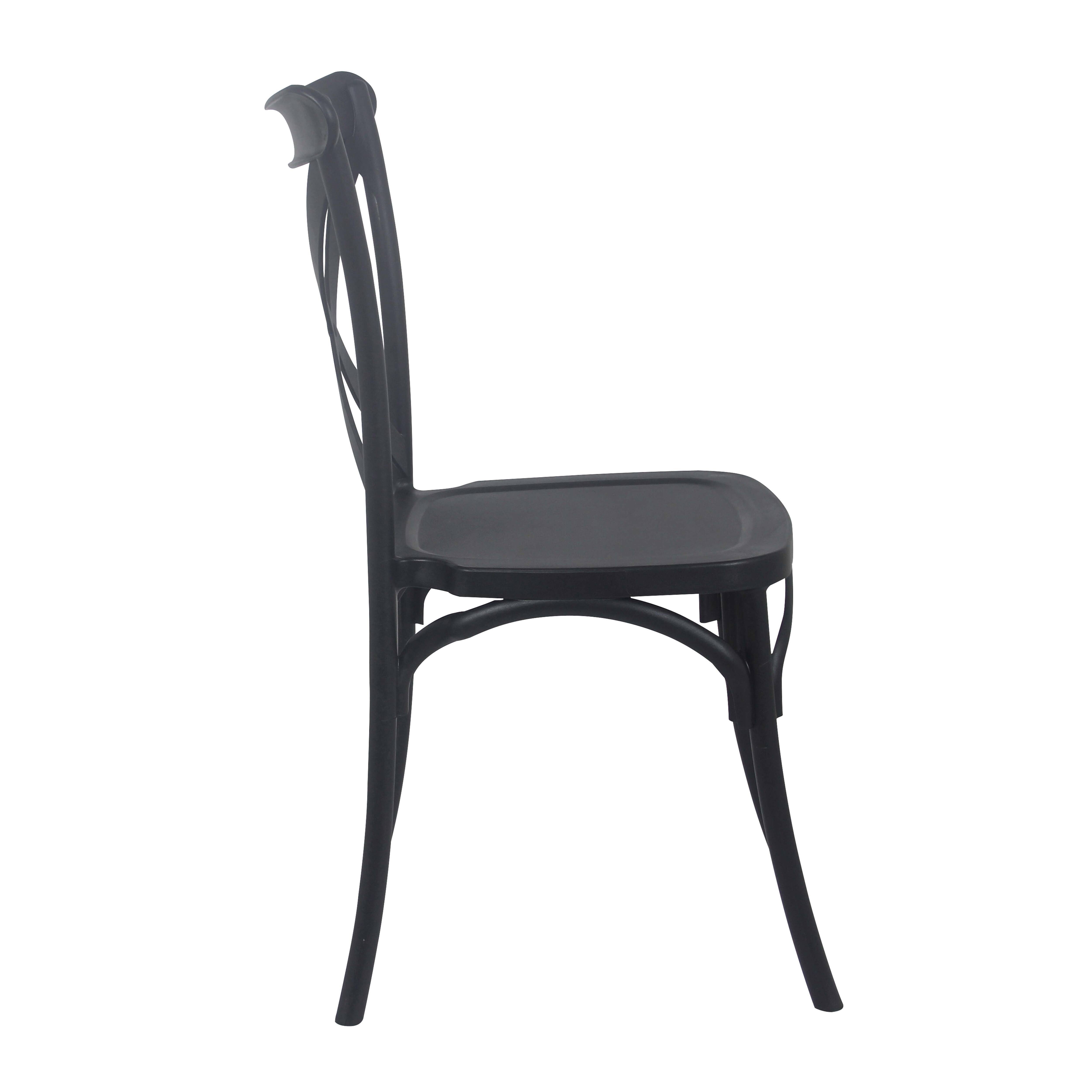 Oviala - Lot de 4 chaises de terrasse en plastique noir Dublin - Oviala - Image 3