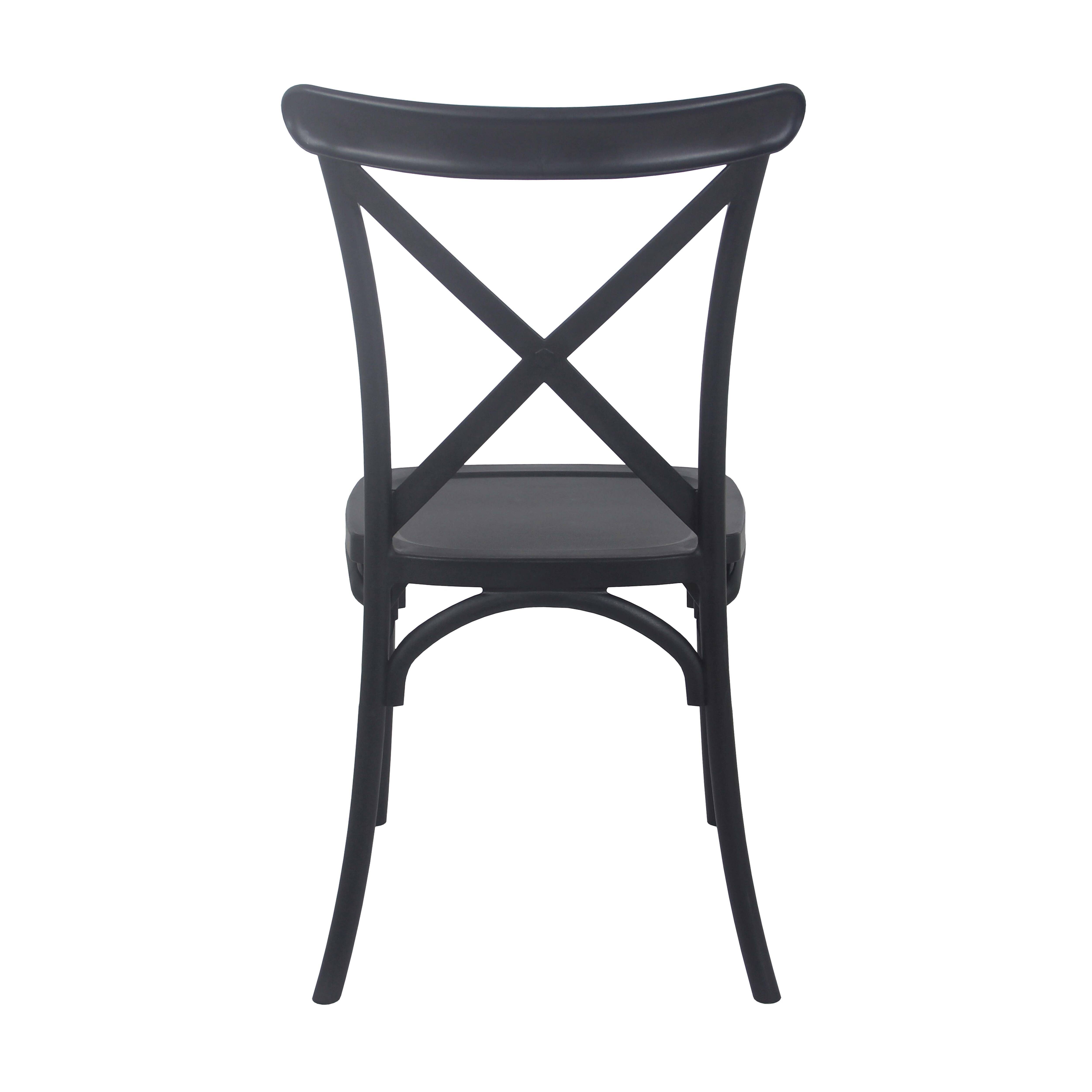 Oviala - Lot de 4 chaises de terrasse en plastique noir Dublin - Oviala - Image 4