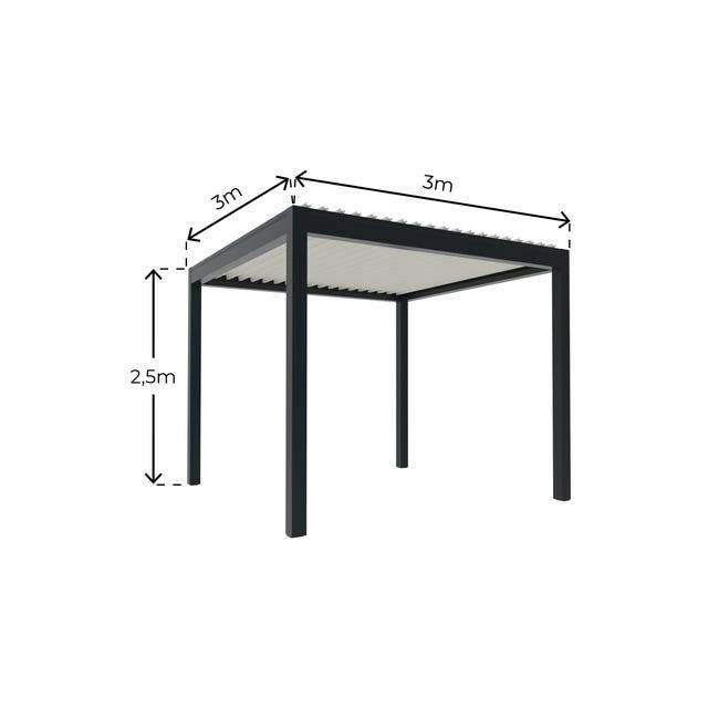 Pergola Bioclimatique Autoportante Motorisée Aluminium 3x3 Anthracite O ORIAL France - Image 4
