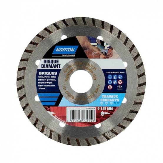 Norton - Disque diamant courant segmenté pour brique NORTON, Diam.125 mm - Image 1