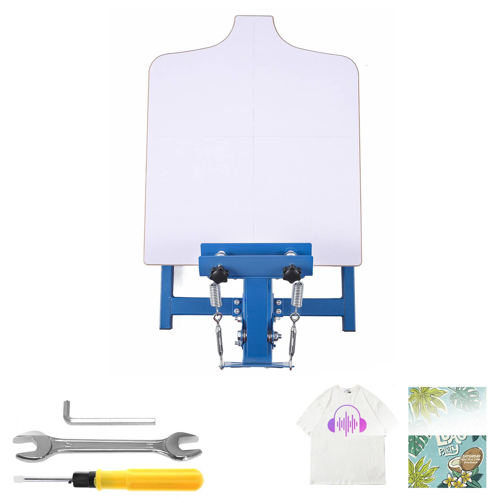 Vevor - VEVOR Presse de sérigraphie manuelle, 1 couleur et 1 station, plateau 540 x 450 mm, tension réglable, acier au carbone, pour supports plats