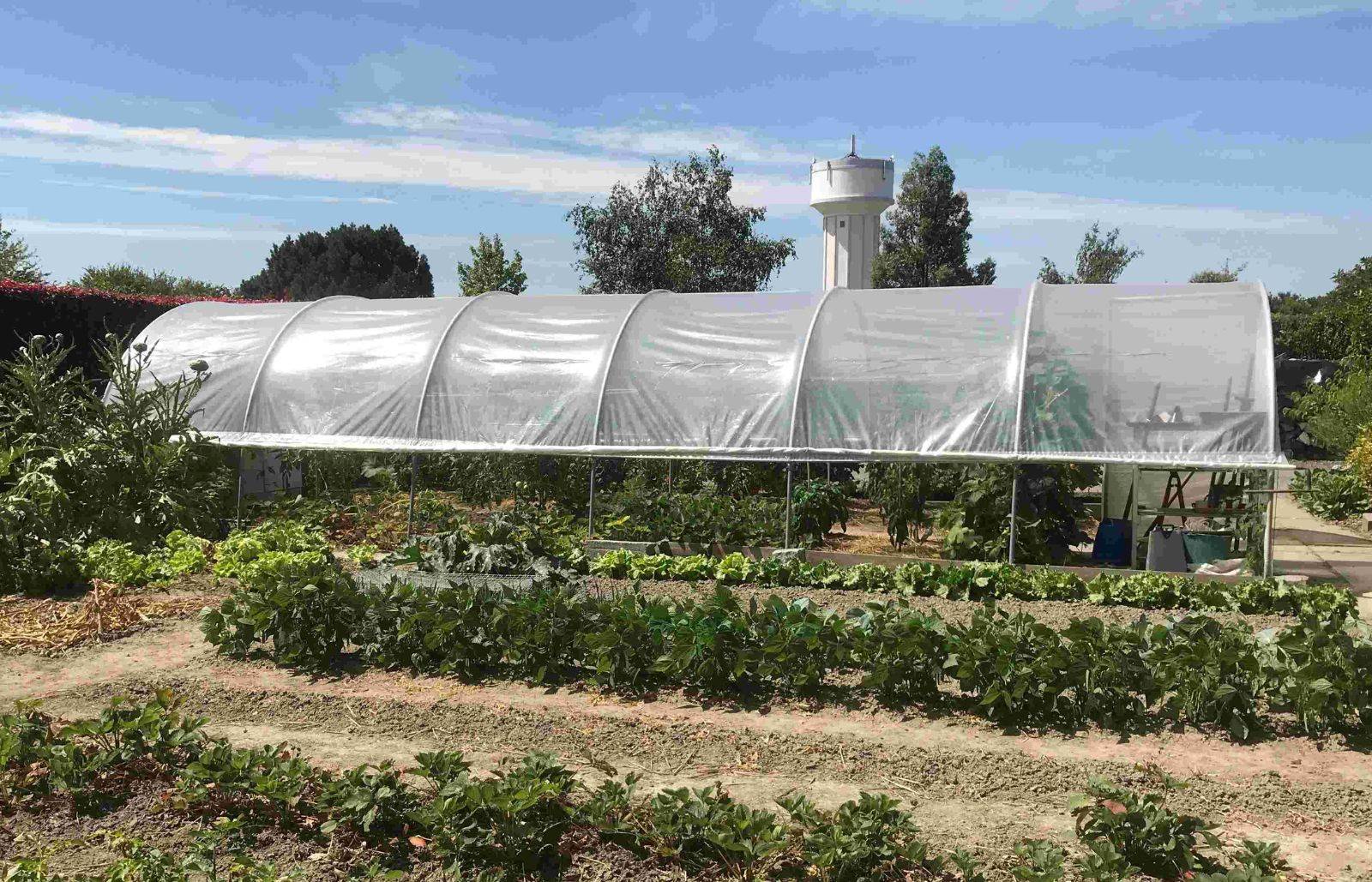Serre tunnel de jardin - 33m² -  3,7 x 9 m - pieds arrondis - polyéthylène haute densité - aérations latérales - LES SERRES TONNEAU - Image 1
