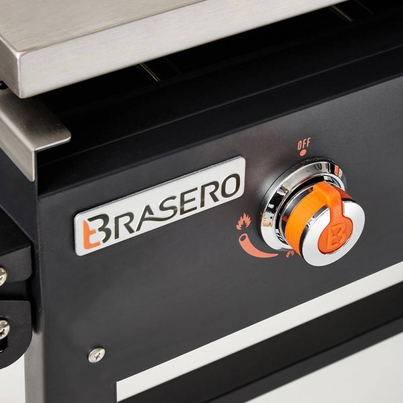Brasero - Plancha gaz Carmen – BRASERO BY FAVEX – 4 brûleurs 16 kW – Plaque inox 90 x 45,5 cm – Jusqu'à 14 convives – Chariot mobile - Image 8