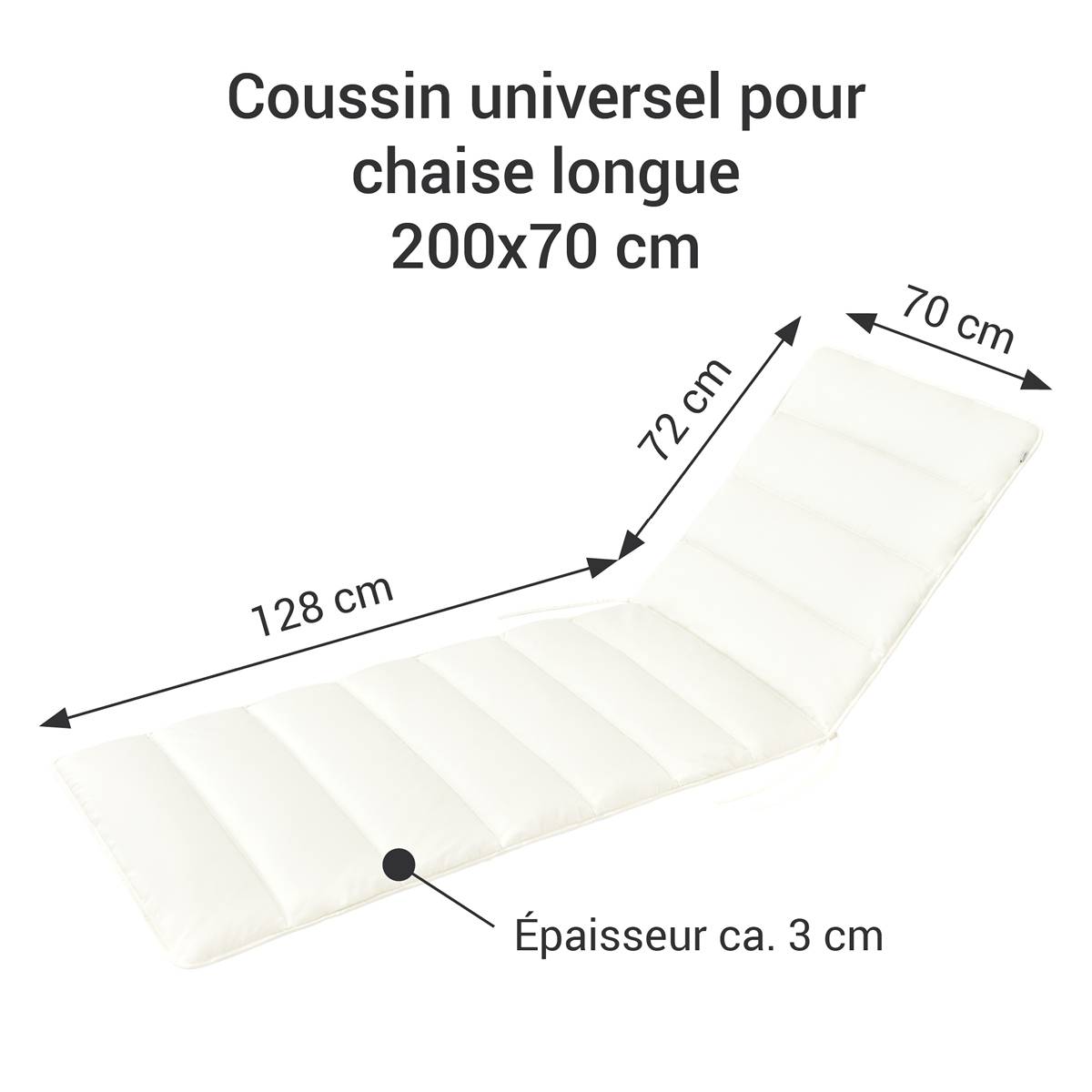 Coussin de Transat FlAIR - blanc - 200x70cm - Image 6